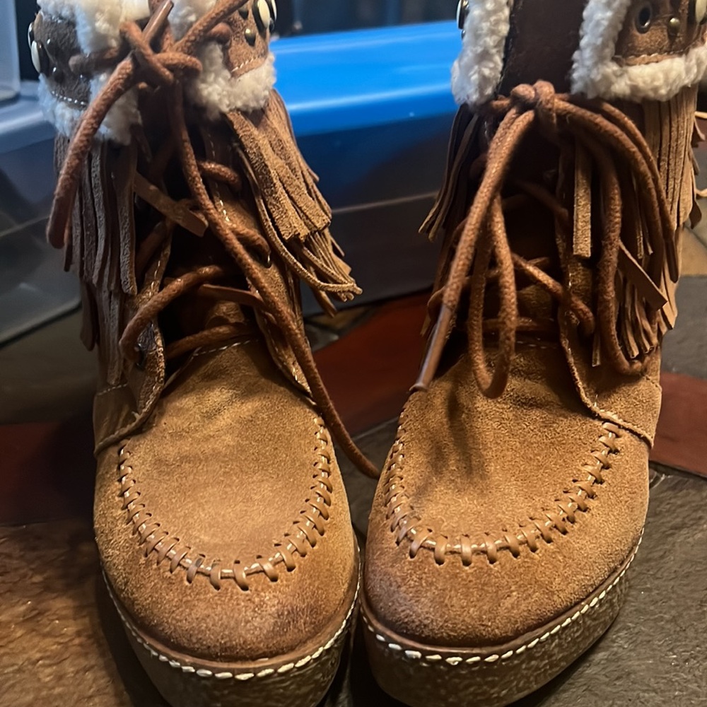 Sz 6 suede sam Eldernan wedges - Picture 4 of 11